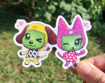 Meow & Bow holographic hearts sticker