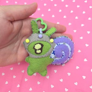 Alien snail felt plush charm