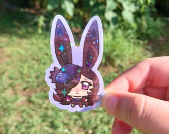 Rice Shower holographic stars sticker