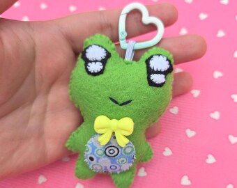 Frog felt plush charm