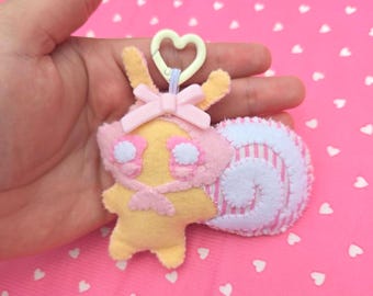 Lovely pink snail felt plush charm