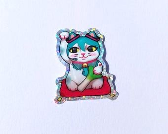 maneki Miku glitter sticker