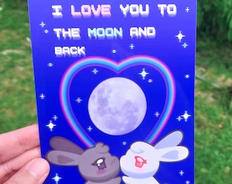 I love you to the moon and back mini print
