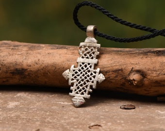 Pendant Axum Traditional White Metal African Finding Necklace Jewelry Orthodox Silver Ethiopian Coptic Cross PND-CSL-644