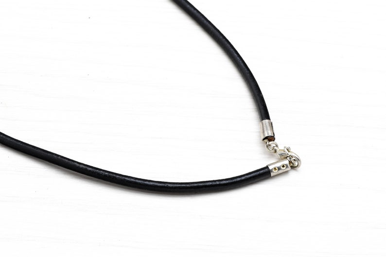 black leather cord Vintage Orthodox round silver Cross necklace pendant