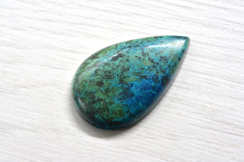 gift for people you love teardrop Cabochon genuine eilat stone green gemstone Rare gemstone