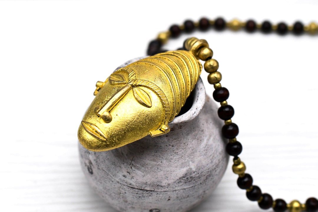 Large Brass Pendant , Ghana Jewelry, Ghana Pendant, Ghana Necklace