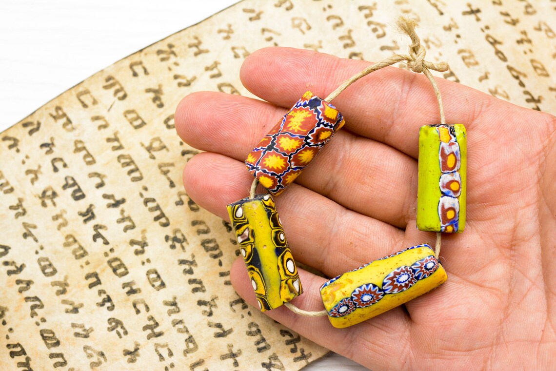 Antique African Trade Beads Beads Millefiori Beads Etsy