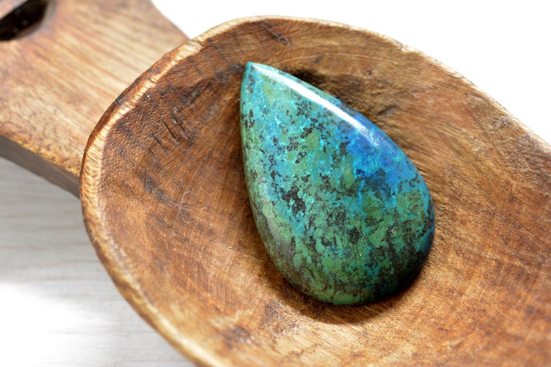 gift for people you love teardrop Cabochon genuine eilat stone green gemstone Rare gemstone
