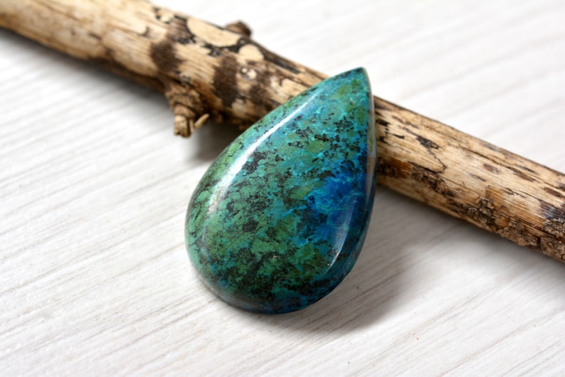 gift for people you love teardrop Cabochon genuine eilat stone green gemstone Rare gemstone
