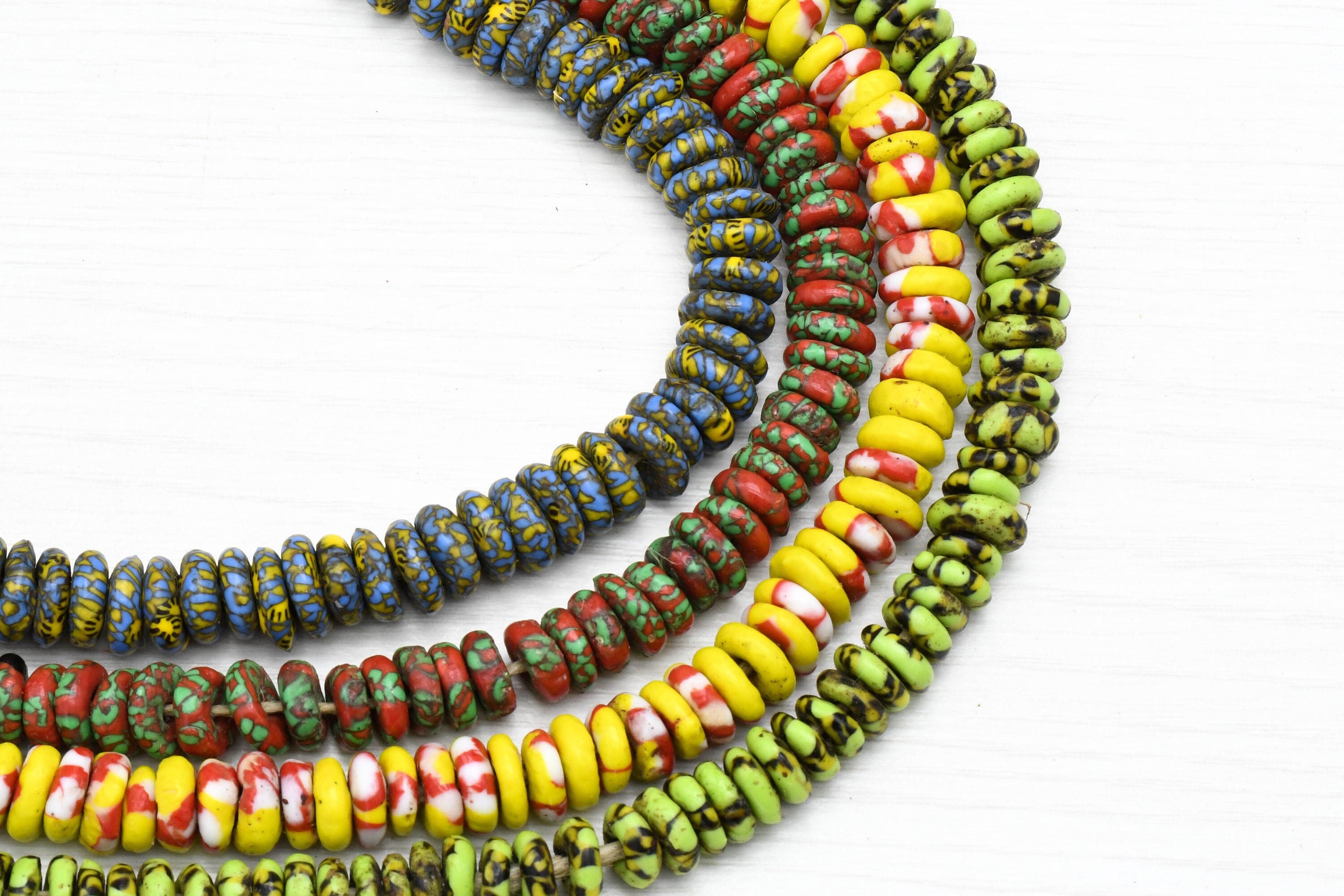 Disc Glass Beads Jewelry making Recycled Glass beads Etsy