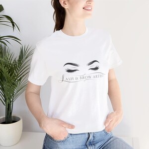 Lash and Brow Artist T-Shirt, Professional Lash Tech Shirt, Minimalist Salon Uniform, Esthetician Apparel, Eyelash Stylist Gift for Her