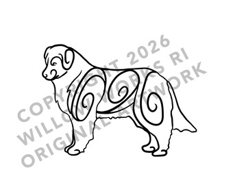 Naklejka z berneńskim psem pasterskim – do samochodu, na butelkę z wodą, do użytku na zewnątrz i wewnątrz