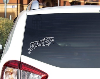 Jumping Horse Waterproof Decal - Outdoor and Indoor Use - Water Bottles, Laptops, Cars, Windows
