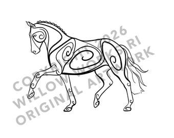 Dressage Horse Trotting Waterproof Decal - Outdoor and Indoor Use - Water Bottles, Laptops, Cars, Windows