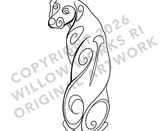 Rhodesian Ridgeback Vinyl Decal - Looking Over Shoulder