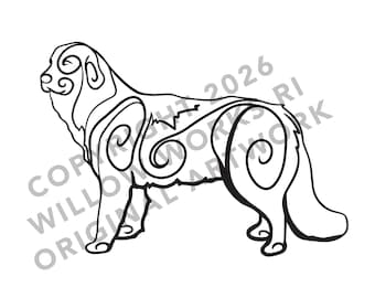 Newfoundland Dog Decal - For Cars, Water Bottles, Outside and Inside Use