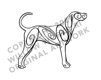 Bluetick Coonhound Dog Decal - For Cars, Water Bottles, Outside and Inside Use