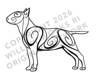 Bull Terrier Waterproof Decal - Outdoor and Indoor Use