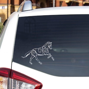 Dressage Horse Cantering Waterproof Decal - Outdoor and Indoor Use - Water Bottles, Laptops, Cars, Windows