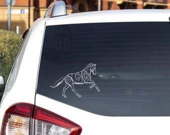 Dressage Horse Cantering Waterproof Decal - Outdoor and Indoor Use - Water Bottles, Laptops, Cars, Windows