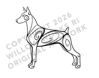Doberman Dog Waterproof Decal - Outdoor and Indoor Use