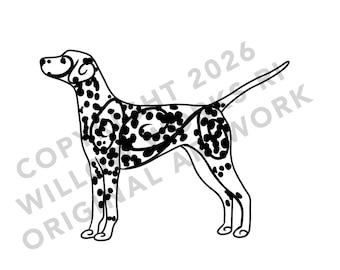 Dalmatian Dog Decal - For Cars, Water Bottles, Outside and Inside Use
