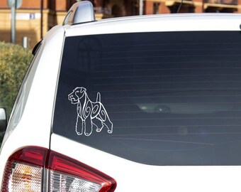 Naklejka z wizerunkiem psa rasy walijski terier – do samochodu, na butelkę z wodą, do użytku na zewnątrz i wewnątrz