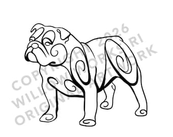 Bulldog Decal - For Cars, Water Bottles, Outside and Inside Use