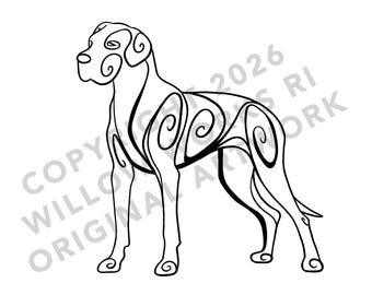 Great Dane Dog Decal – Permanent Vinyl Art for Cars, Bottles
