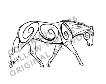 Quarter Horse Jogging Waterproof Decal - Outdoor and Indoor Use - Water Bottles, Laptops, Cars, Windows