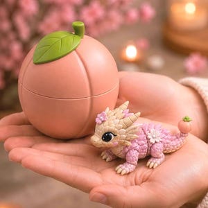 Peach Blossom Dragon & Mystery Egg STL-3MF | Articulated Flexi Dragon 3D Print Model | Fantasy Fidget Toy | Cute Blossom Dragon 3MF