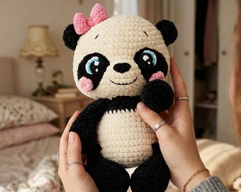 Crochet Panda Amigurumi Pattern PDF, Stuffed Toy, Beginner-Friendly (Digital Download)