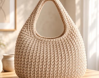 Crochet Bag Pattern PDF, Hobo Bag Weekender Market Bag, Crochet Tote Bag & Shoulder Bag Pattern, Crochet Handbag Pattern Instant Download