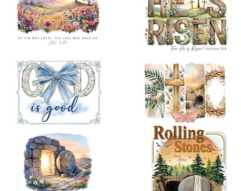 He is Risen Png, Christian Easter Png, Jesus Easter Png, God Is Good Floral Letters Png, Rolling Stones Png, True Story Png