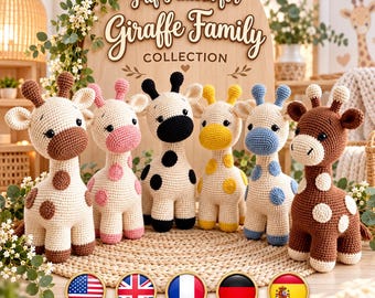 Giraffe Crochet Pattern PDF, Amigurumi Giraffe, Giraffe Toy Pattern, Safari Crochet, Softie Crochet, Stuffed Toy Pattern, Plushies Pattern