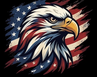 Patriotic Eagle png svg pdf pptx| American Flag Eagle Digital Download | 4th of July eagle png | USA 250th Anniversary Eagle