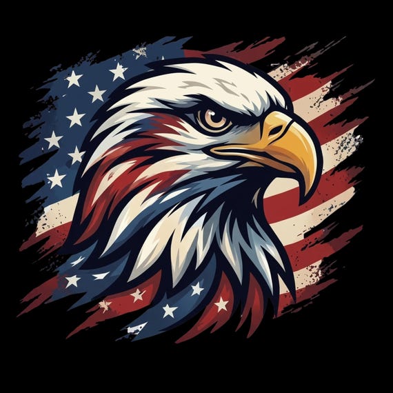 Patriotic Eagle png svg pdf pptx| American Flag Eagle Digital Download | 4th of July eagle png | USA 250th Anniversary Eagle