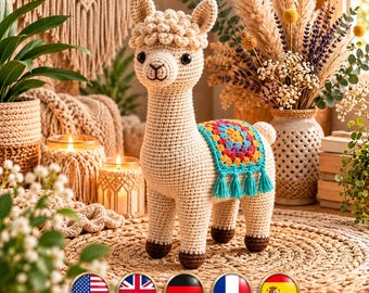 Crochet Llama Amigurumi Pattern | Cute Llama Crochet Pattern | Easy Amigurumi | Crochet Plushie | Llama Gifts | Nursery Decor Toy PDF