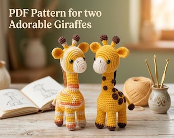 Crochet Giraffe Pattern | Amigurumi Giraffe PDF | Stuffed Giraffe | Baby Shower Gift | No Sew Amigurumi | Cute Crochet Pattern