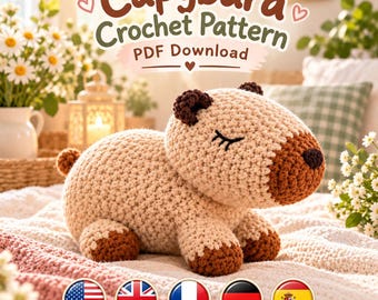 Capybara Crochet Pattern PDF | Crochet Capybara Amigurumi | Beginner Amigurumi Animal Plushie Pattern