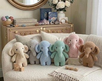 Crochet Elephant Pattern PDF | Amigurumi Elephant Doll | Stuffed Plush Elephant Toy | New Baby Gift | Digital Download