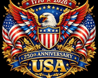 USA 250th Anniversary png pptx | Patriotic America 250 Years 1776-2026 | We The People Independence Day | Digital Download