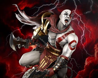 Kratos - God of War 3D Statue - (Alle Steuern inbegriffen)