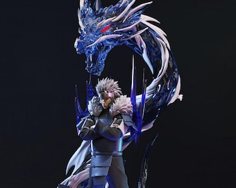Wasserdrache Ninja Statue, Blauer Geist Drache Krieger Figur - (Alle Steuern inbegriffen)