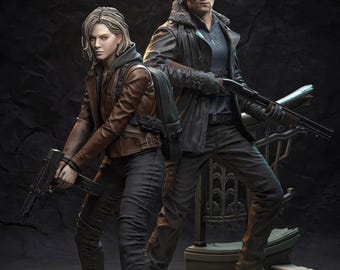 Grace Ashcroft & Leon Kennedy - Resident Evil 3D Statue - (Alle Steuern inbegriffen)