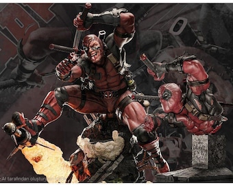 Deadpool 3D Figur und Büste - (Alle Steuern enthalten)