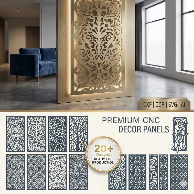 CNC Border & Panel Design Bundle | CDR DXF Laser Cut Files | Decorative ...