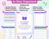 Student Planner Printable PDF for Grades 5–10 | Academic Organizer | Homework, Goals & Habit Tracker