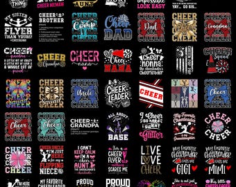 Cheerleader PNG Bundle, Cheerleading Shirt Designs, Cheer Bow, Cheer Mom Graphics, Digital Download